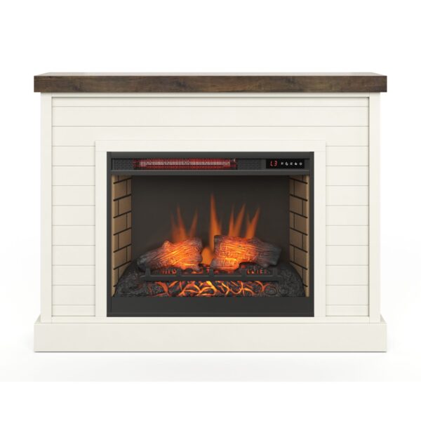 Washington - Fireplace With Mantel - Jasmine Whitewash / Barnwood