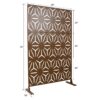 Freestanding Decorative Metal Privacy Screen For Deck Balcony Patio - Brown, Steel, 76" H X 48" W - Image 3