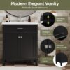 Bathroom Vanity With Ceramic Basin, Soft Close Door And Adjustable Shelves - Black - Image 5