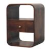 Curved Edge Bedside Table - Walnut - Image 3