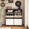 Modern Freestanding Shoe Storage Cabinet With 4 Flip Drawers - Walnut - Image 7