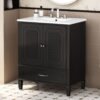 Vintage Style 30" Bathroom Vanity With Sink, Multi Functional Storage, Soft Closing Door - Black - Image 2