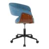 Vintage Mod - Mid-Century Modern Office Chair - Black / Walnut / Blue - Image 2