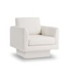 360° Modern Swivel Accent Chair Round Armchair, Thick Padded Single Lounge Sofa Upholstered Comfy - Cream - Image 2