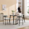 Burbank - Modern Round Boucle Dining Chairs (Set of 2) - Black / White - Image 2