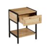 15.74" Rattan End Table With Drawer, Modern Nightstand, Metal Legs, Side Table For Living Room, Bedroom - Natural - Image 5