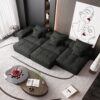 Modern Oversized Modular Sectional Sofa, Sparkling Chenille Fabric Soft Cushion Sofa With 6 Pillows, 6 Pieces Diy Combination Tufted Sofa, No Assembly Required - Black - Image 10