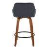 Daniella - Contemporary Fixed Height Counter Stool With Swivel With Round Footrest (Set of 2) - Walnut / Black - Image 5