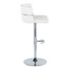 Cinch - Contemporary Adjustable Barstool With Swivel With Rounded T Footrest (Set of 2) - Chrome / White - Image 3