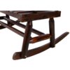 Rustic Outdoor Wood Rocking Bench Double Rocking Chair For 2 Persons With Curved Seat, Porch Rocker - Brown - Image 12