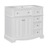 Bathroom Vanity With Resin Sink Combo, Frame Bathroom Storage Cabinet, Freestanding Vanity Set With 3 Drawers & Adjustable Shelf - White - Image 11