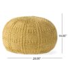Yuny - Knitted Cotton Round Pouf With Modern Design - Yellow - Image 9