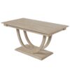 Topmax - 6 Piece Wood Half Round Dining Table Set Kitchen Table Set With Long Bench And 4 Dining Chairs, Modern Style - Natural - Image 12