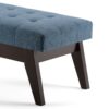 Draper - Mid Century Tufted Ottoman Bench - Denim Blue - Image 3