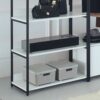 Fiona - Freestanding Walk In Wood Closet System With Metal Frame Melamine - White - Image 5