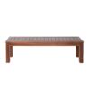 Acacia Wood Outdoor Bench With Beautiful Slat Paneling - Dark Brown - Image 5