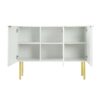 Modern Simple & Luxury Style Sideboard Particle Board & Board Cabinet With Gold Metal Legs & Handles, Adjustable Shelves For Living Room, Dining Room - White - Image 9