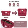 5 Piece Set (20"24"28 +A Travel Bag And A Toiletry Bag), Hard Case Spinner Wheels Luggage Sets With Tsa Lock Carry On Suitcase Luggage Durable Suitcase Color Matching - Wine Red - Image 4