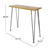 Dione Outdoor Industrial Acacia Wood Bar Set With Metal Frame And Slat Paneling - Brown - Image 3
