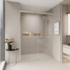 Double Sliding Shower Door, Semi Frameless Bypass Bathroom Sliding Door With 1 / 4" (6Mm) Tempered Glass For Walk In Shower - Brushed Gold - Image 10