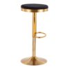 Dakota - Contemporary Upholstered Adjustable Barstool (Set of 2) - Gold / Black - Image 3