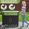 Outdoor Grill Cart With 2 Doors And Patio Furniture Stainless Steel Tabletop - Black / Silver - Image 5