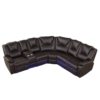 Modern Faux Leather Manual Reclining With Center Console And LED Light Strip, Living Room Furniture Set, Symmetrical Couch With 2 Cup Holders And Storage For Living Room - Brown - Image 12