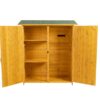 Outdoor Storage Shed With Lockable Door, Wooden Tool Storage Shed With Detachable Shelves & Pitch Roof - Natural - Image 15