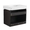 Modern 24" Bathroom Vanity With Ceramic Basin, Wall Mounted Sink Combo Cabinet - Black - Image 8