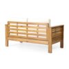 Acacia Wood Loveseat And Coffee Table Set With Cushions - Brown - Image 16