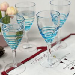Swirl Plastic Wine Glasses (Set of 4), Bpa Free Acrylic, Unbreakable, 12Oz - Blue