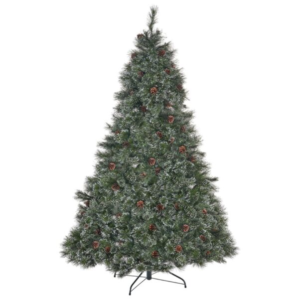 Cashmere And Snow Bristle Mixed Christmas Tree With Pine Cones - Green