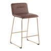 Casper - Fixed Height Contemporary Counter Stool (Set of 2) - Gold / Espresso - Image 2