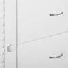 Homcom - Sideboard Buffet Cabinet, Kitchen Cabinet, Coffee Bar Cabinet With 4 Drawers And 2 Louvered Doors For Living Room, Kitchen - White - Image 8