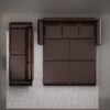 Pull Out Sofa Bed, 3 In 1 Faux Leather Convertible Sleeper Sofa With Nailhead Trim & Rolled Arm Multifunctional Sofa Bed For Living Room - Dark Brown - Image 8