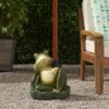 Charming Frog Prince Umbrella Base With Concrete Design - Green - Image 7