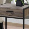 Accent Side Table, Storage Drawer, Contemporary And Modern - Taupe - Image 2