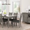 Rustic Dining Table Two Storage Drawers And Leaf - Gray - Image 4