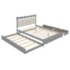 Queen Size Storage Platform Bed, With 2 Big Drawers, Twin Long Size Trundle, One Set Of Sockets & USB Ports - Gray - Image 3