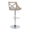 Charlotte - Farmhouse Adjustable Height Barstool With Swivel Rounded Rectangle Footrest (Set of 2) - Chrome / White Washed / Light Gray - Image 4