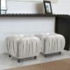Gracie - Pleated Decorative Ottoman - Flint Gray - Image 5
