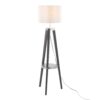 Compass - Mid-Century Modern Floor Lamp With Shelf - Black / Silver / Gray - Image 2