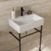 24" Ceramic Console Bathroom Sink With Overflow Basin & Legs - White - Image 7