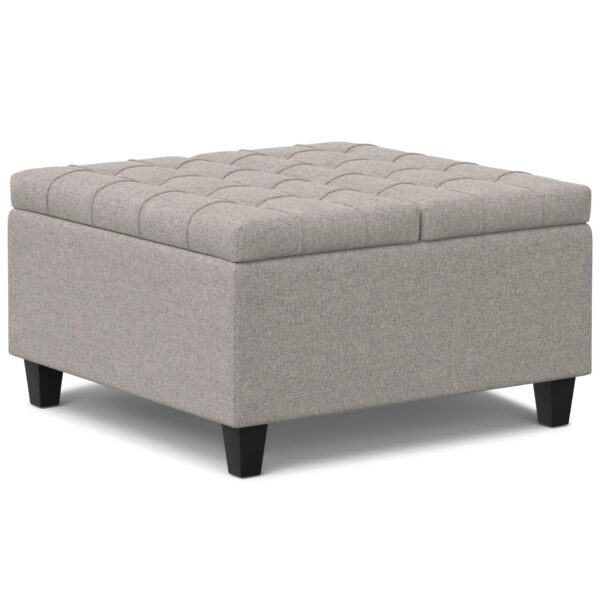 Harrison - Multifunctional Small Square Coffee Table Storage Ottoman - Gray