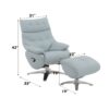 Janella - Top Grain Leather Accent Chair With Swivel & Ottoman - Baby Blue - Image 9