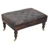 Buffalo - Leather Ottoman With Castor Legs - Black - Image 4