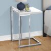 Accent Table, C - Shaped, Glossy Contemporary And Modern - White - Image 9