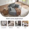 360° Swivel Chair Accent Barrel Chair Swivel Round Sofa Chair With 3 Removable Pillows For Living Room, Office And Hotel - Gray - Image 7