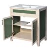 Bathroom Vanity Cabinet With Ceramic Sink Combo Set, Frame Modern Bathroom Storage Cabinet With Height Adjustable Shelf - Beige / Green - Image 21