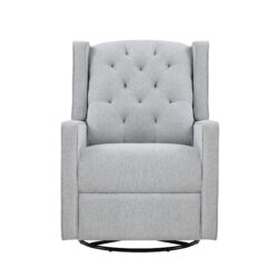 Milah - Gliding Swivel Recliner Tufted Brushed - Tweed Fabric